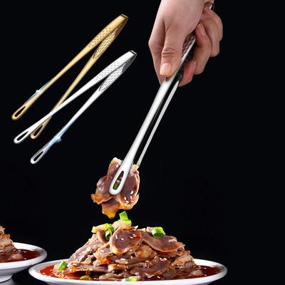 1 Pcs Stainless Steel Food Tongs Long Handle Non-Slip Korean Barbecue Tongs Steak Clamp Tongs Kitchen Cooking Tools Accessories