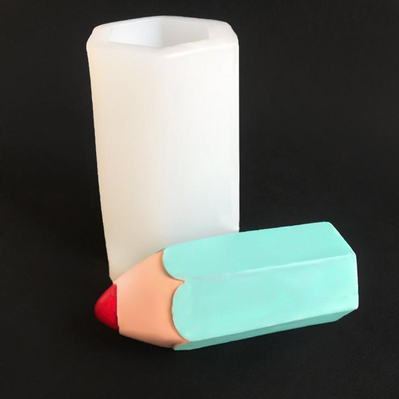 Pen Shaped Silicone Pillar Candle Molds for Epoxy Resin Making Candle Soap Chocolate Fondant Molds for Candy Cake Baking