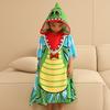 Sommer-Mikrofaser-Badeponcho mit Aufdruck für Kinder, Badetuch mit Kapuze, das nicht fusselt oder ausbleicht, Alter 2-10