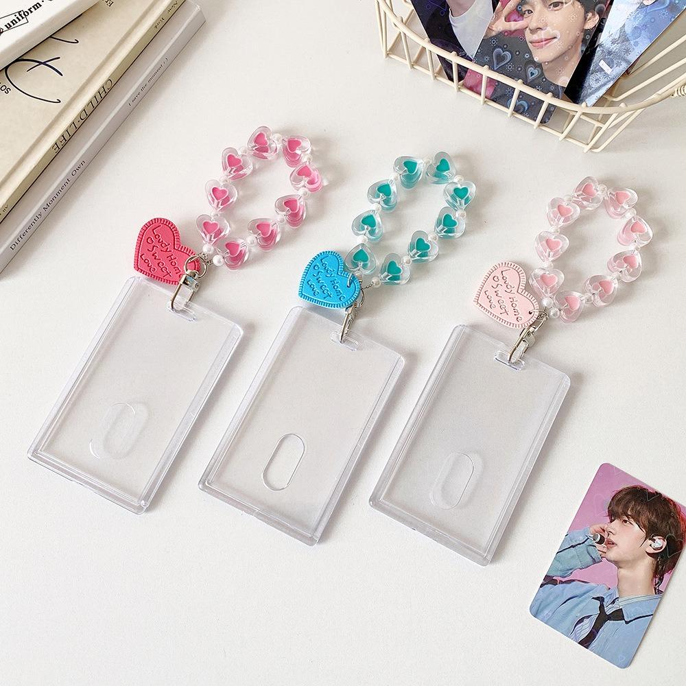 Love Heart Pendant Photocard Holder Snowflake Idol Card Display Protector  School Stationery