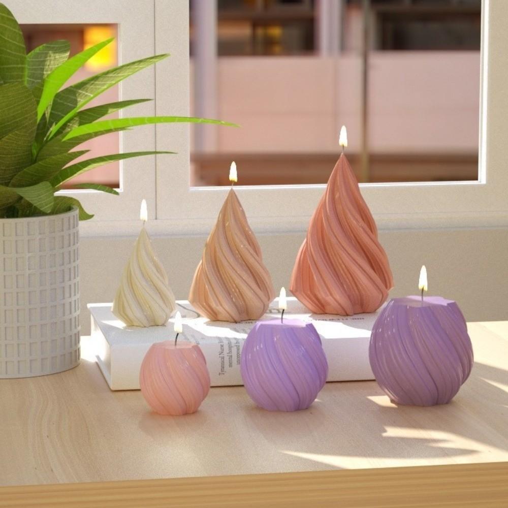 New Silicone Scented Candle Mold Swirl Design Craft Making Taper Candle Mould Abstract Art Plaster Resin Mold Christmas Gifts