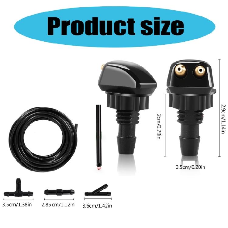 Car Universally Front Windshield Wiper Nozzle Jets Sprayer Set Sprinkler Water Fan Spout Cover Washer Outlet
