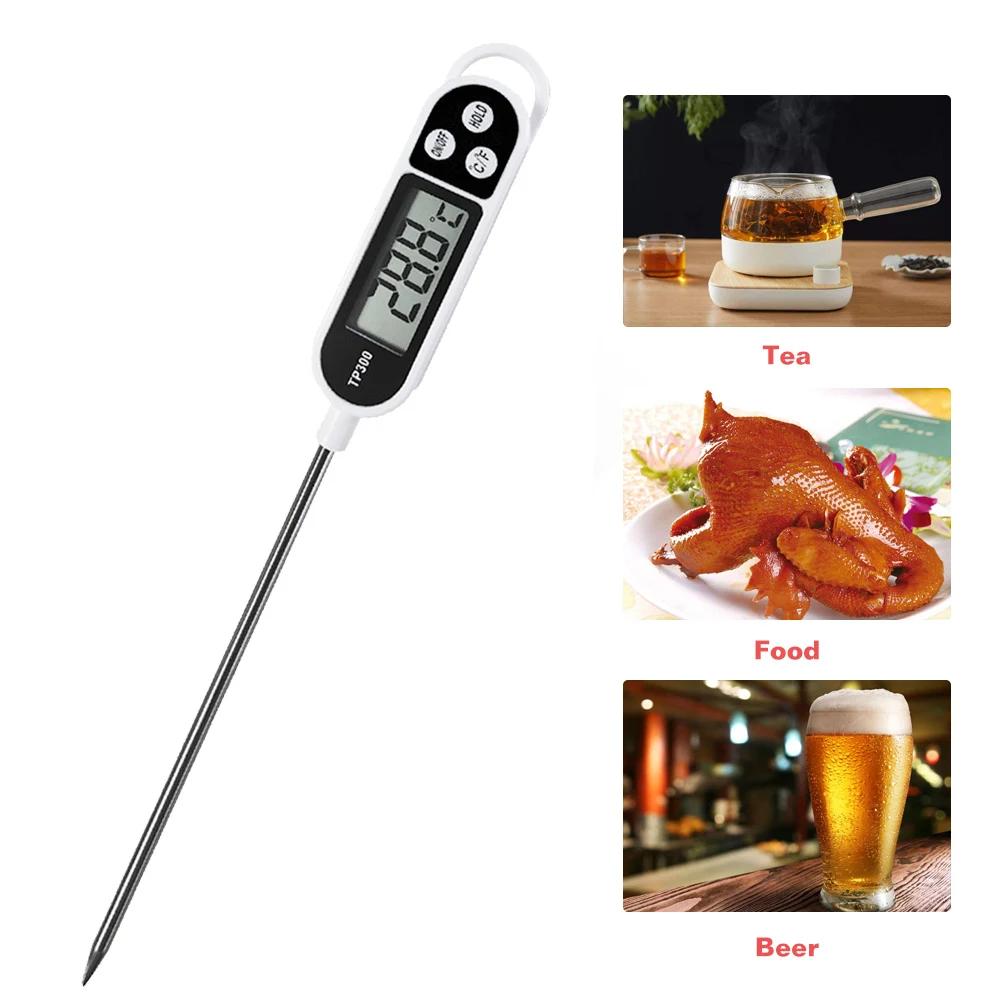 TP300 Digital Food Thermometer Instant Read Electronic Food Probe Digital Temperature Measuring Tool for Meat /Cooking /BBQ/Milk