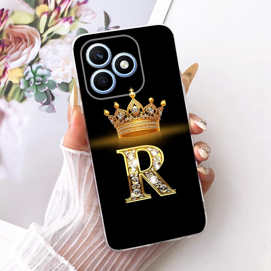 Für Honor X8D Hülle Neue Mode Krone Buchstaben Abdeckung 6,77'' Weiche Silikon Handyhülle Für Honor X8d X 8d HonorX8d Rückseite Hüllen Honor X8d