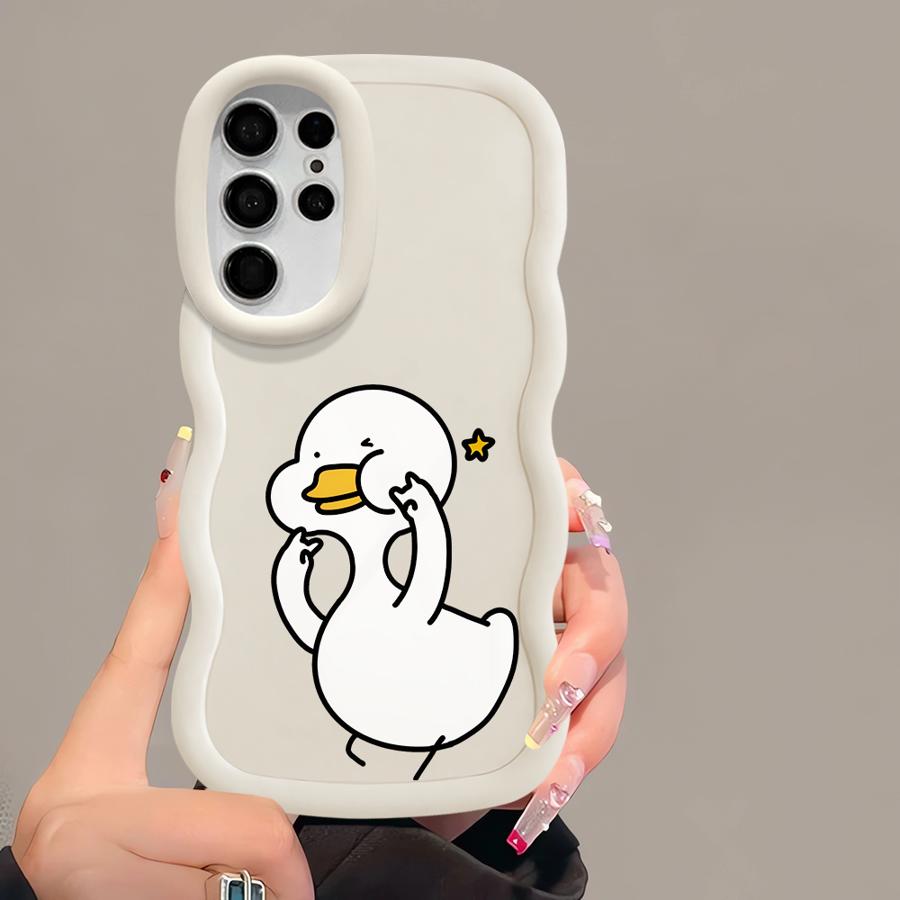 Soft Phone Cover Case for Samsung Galaxy A26 S20 FE S22 Ultra S23 Plus A25 S21 S25 S24 A24 A36 A35 A34 A54 A55 Cartoon Duck