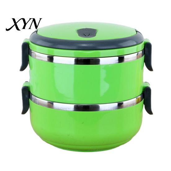 Leak Proof Meal Prep Stackable Insulated Lunch Box with Handle, Stainless Steel Interior Easy Cleaning Office Work Design, Leak-Proof Portable