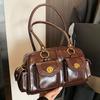 Retro Mode Wildleder Schultertasche Mehrere Taschen Motorrad Crossbody Tasche Unterarmtasche Große Kapazität Pendlertasche Neue Handtasche