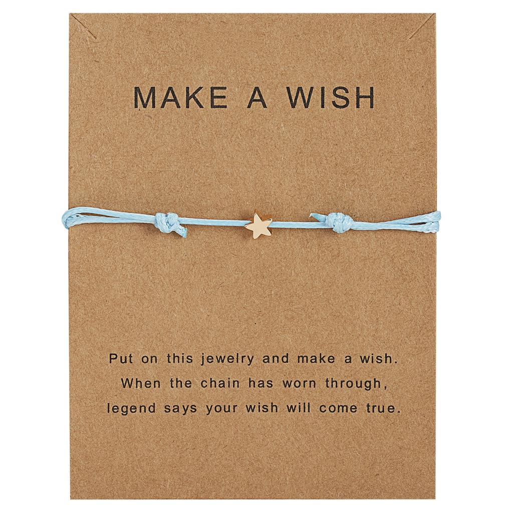 Exquisite Adjustable Wax Rope Bracelet for Wish Card Star Charm Bracelets Decor