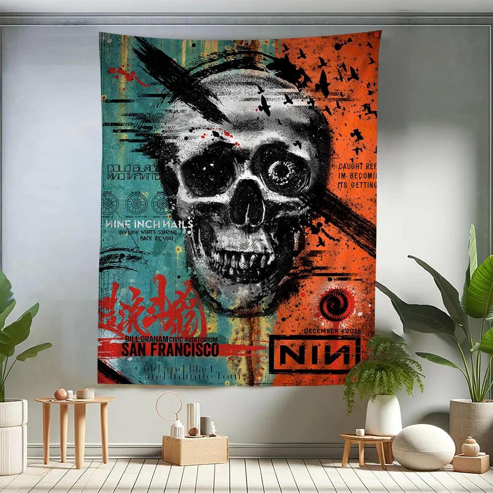 Tapestry Art Cartoon Nine Inch Nails Fantascienza Stanza Arredamento Casa Appeso a Parete Fogli