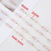 1meter Pink Crystal Beads Stainless Steel Chain Natural Stone Beading Necklace Chain Bracelet Accessories for Jewelry Making DIY