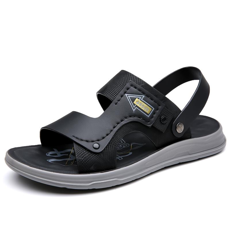 

Летние повседневные удобные мужские модные повседневные износостойкие сандалии летняя пляжная обувь тапочки без застежек на толстой подошве для взрослых 44 чёрный
