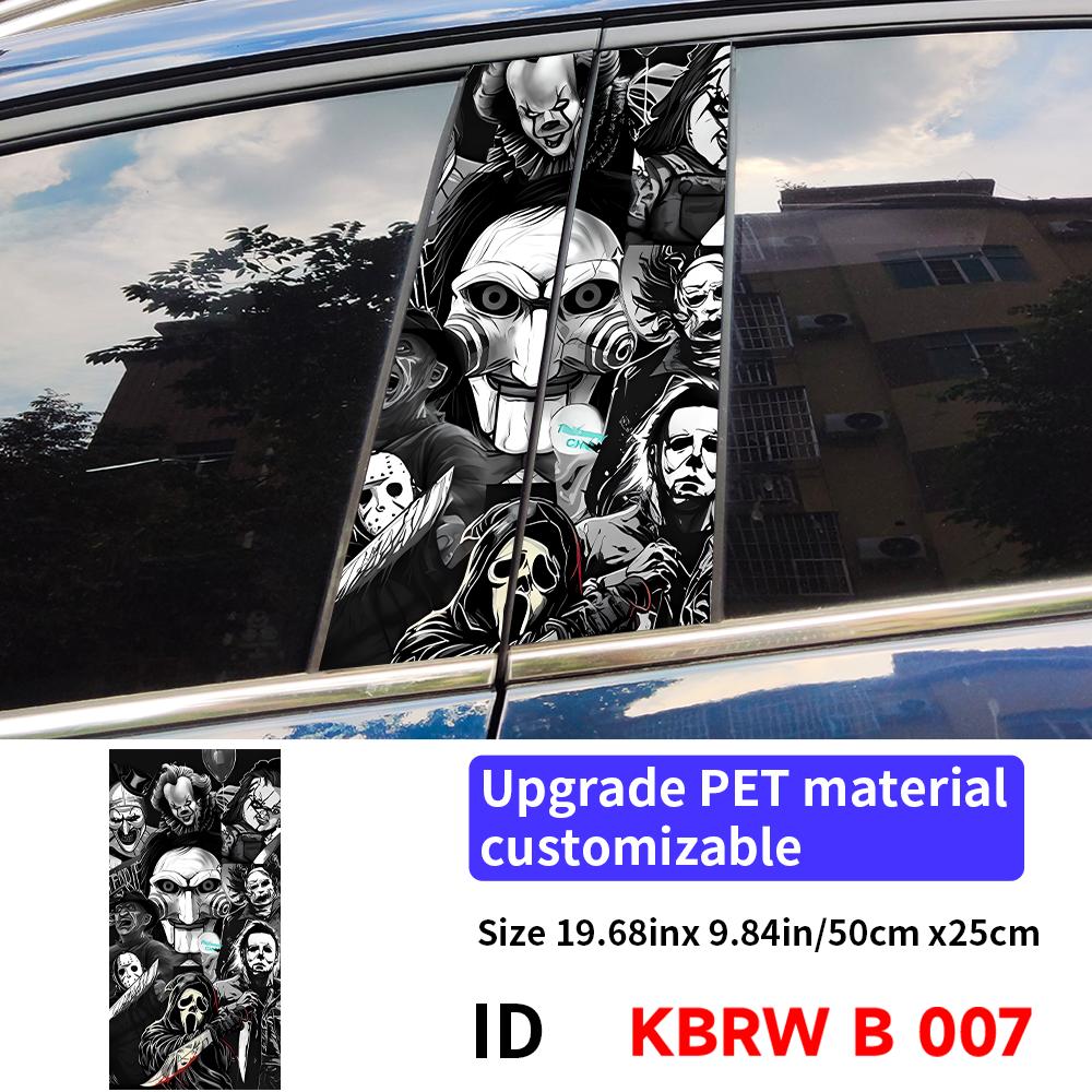 Adesivi per Auto Personaggi Horror Fantasma Halloween Montante B Auto Copertura Decorativa Impermeabile Graffi Portiere Auto Montante Parasole Decalcomanie