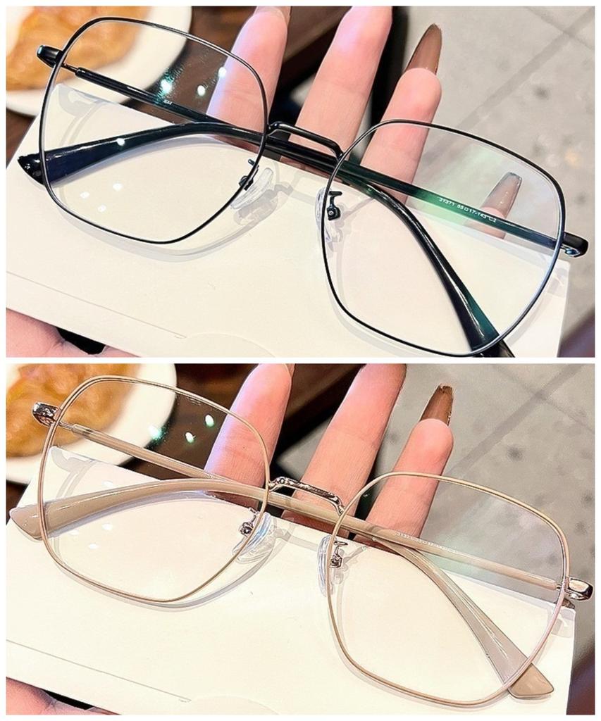 Korean Retro Metal Frame Square Row Men's and Women's Anti-blue Light/anti-radiation Glasses