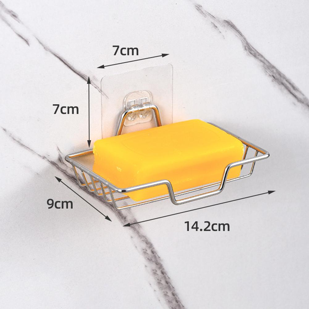 Soap Holder Wall-Mounted Stainless Steel Soap Dish Bathroom Toilet Organized  Storage Rack Draining Soap Dish Household Supplies