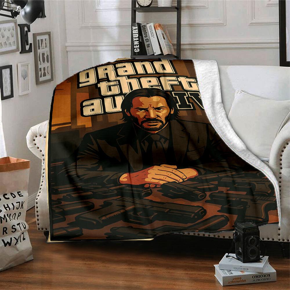 Gta Blanket Warmthful Decor Perfect for Sofa Bed Office for All Seasons Digital Print Suitable for Gifting Relatives and Friends