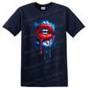 Lips Dripping Red Blue Urban Streetwear T Shirt Graphic Tee Fashion Art