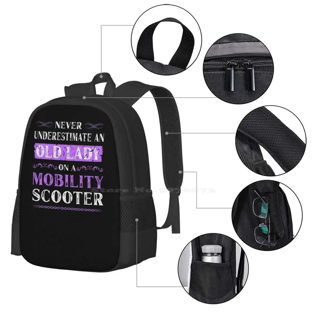 Old Woman Mobility Scooter Grandma Hot Sale Backpack Fashion Bags Mobility Scooter Disability Grandparents Day Disabled Grandma