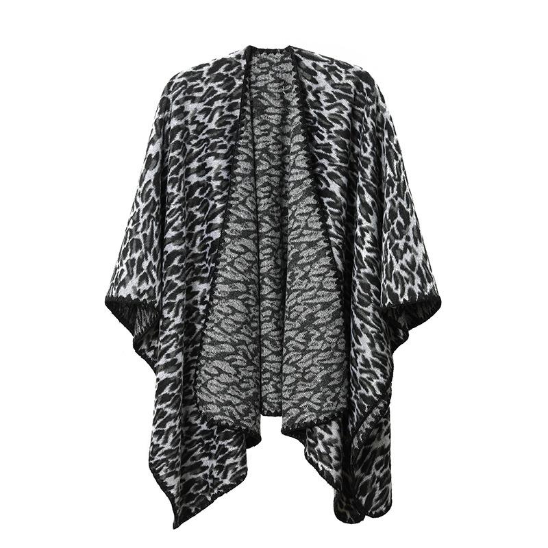 Autumn Winter Scarf Women Lady Layers Poncho Elegant Luxury Retro Leopard Print Shawl Scarve Capa Para Mujer Fashion Party New