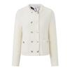 Women's Warm Winter White Long-Sleeve Short Jacket
