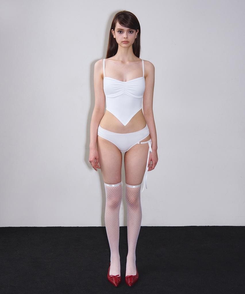 VINAJ Over Long Ribbon Low Bikini Panties (White)
