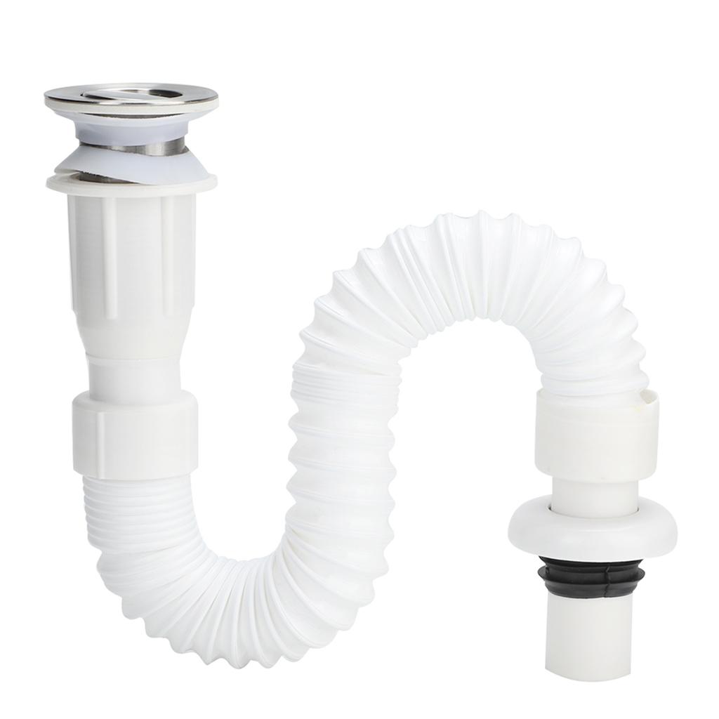2Pcs Flap Type Flexible Bathroom Basin Water Drain Hose Pipe Draining Accessories