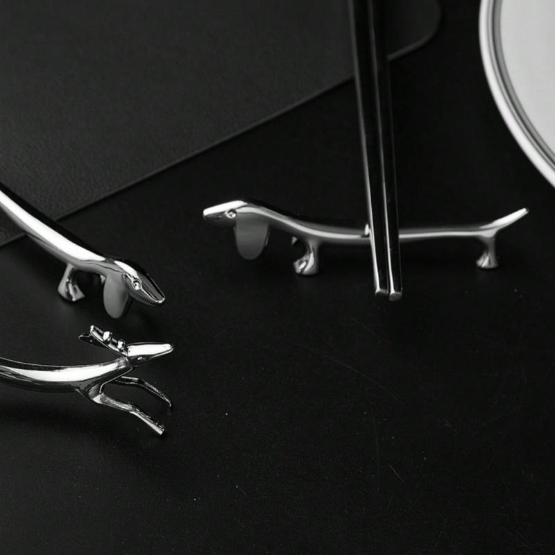 1Pc Silver Luxury Chopstick Holder, Hotel Sausage Dog Design Cutlery Holder, Household Knife and Fork Holder Chopstick Holder