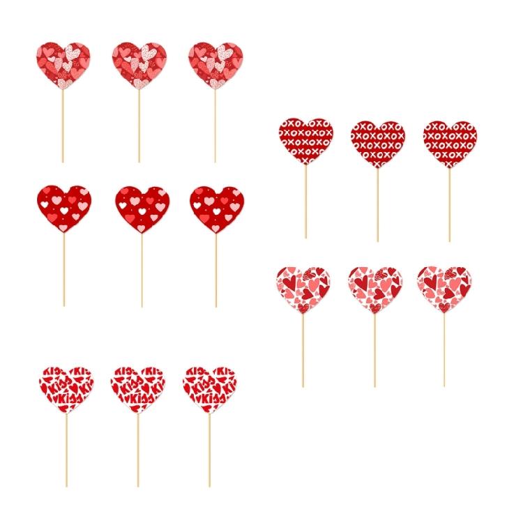 Valentines Day Party Scene Decoration Vase Inserts 15Pcs Cardstock Decors Craft Supplies For Table Centerpieces
