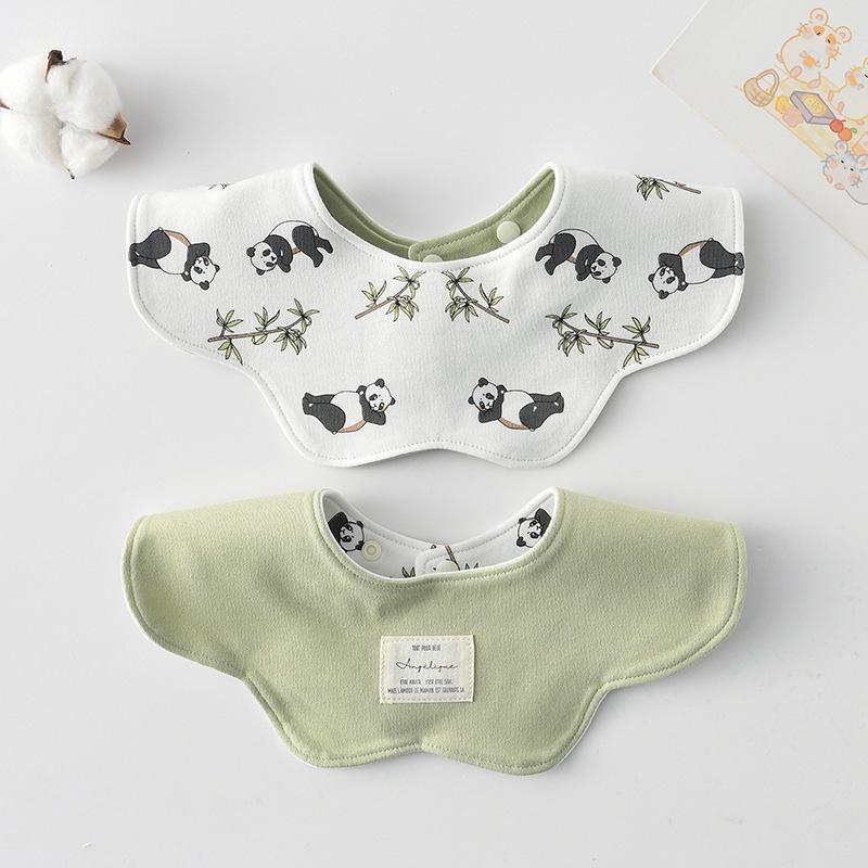 Korean Style A-Type Pure Cotton Double-Sided Baby Bib for 0-2 Years
