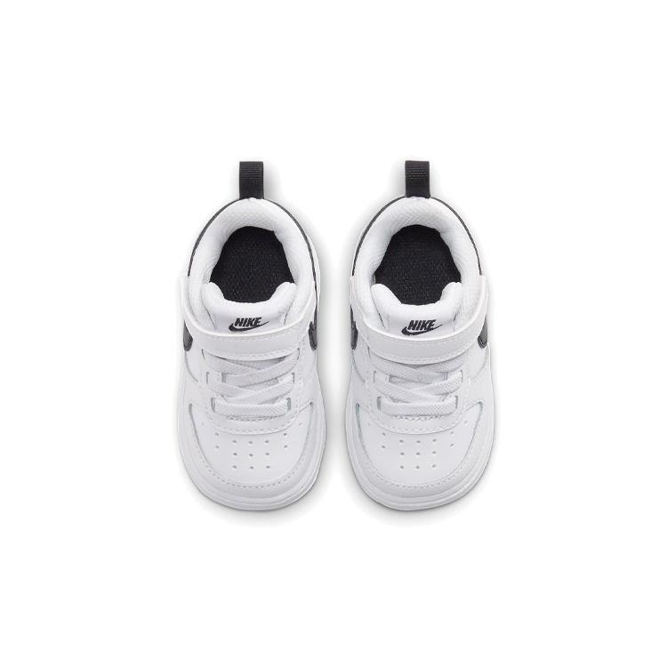 (TD) Nike Court Borough Low 2 'White Black' Baby BQ5453-104