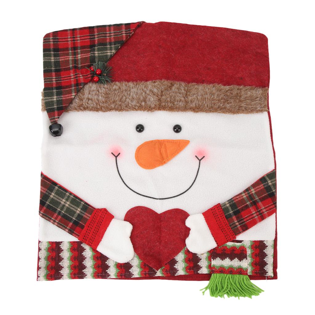 Weihnachtsessen Stuhllehnenbezüge Einfach zu installieren Weich Knitterarm Rutschfest Weihnachts-Stuhlhussen für Esszimmer