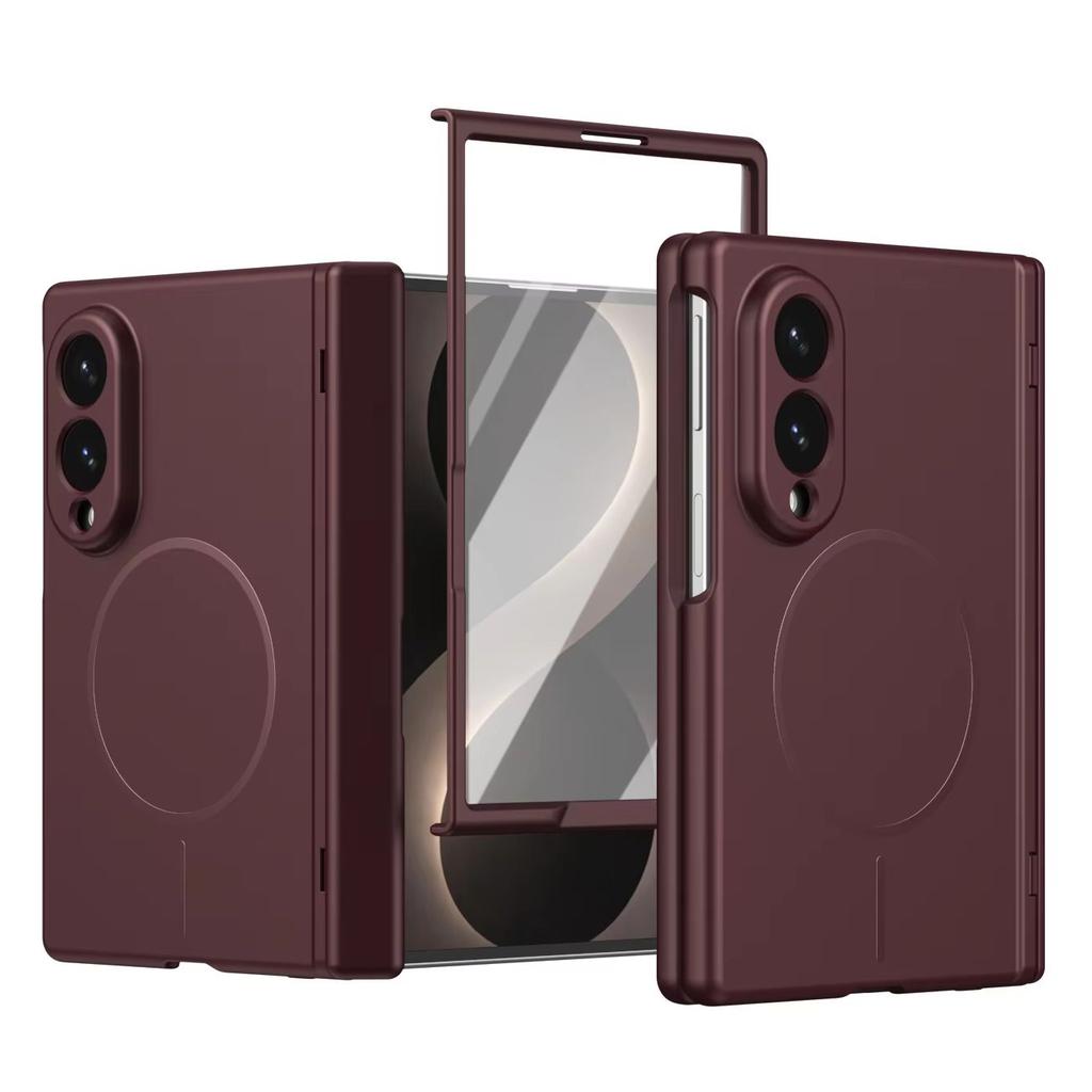 Magnetic Case Built In Glass Screen Protector For Samsung Z Fold 4 5 6 7 8 Ultra Shockproof Dropproof Military Hinge Protection