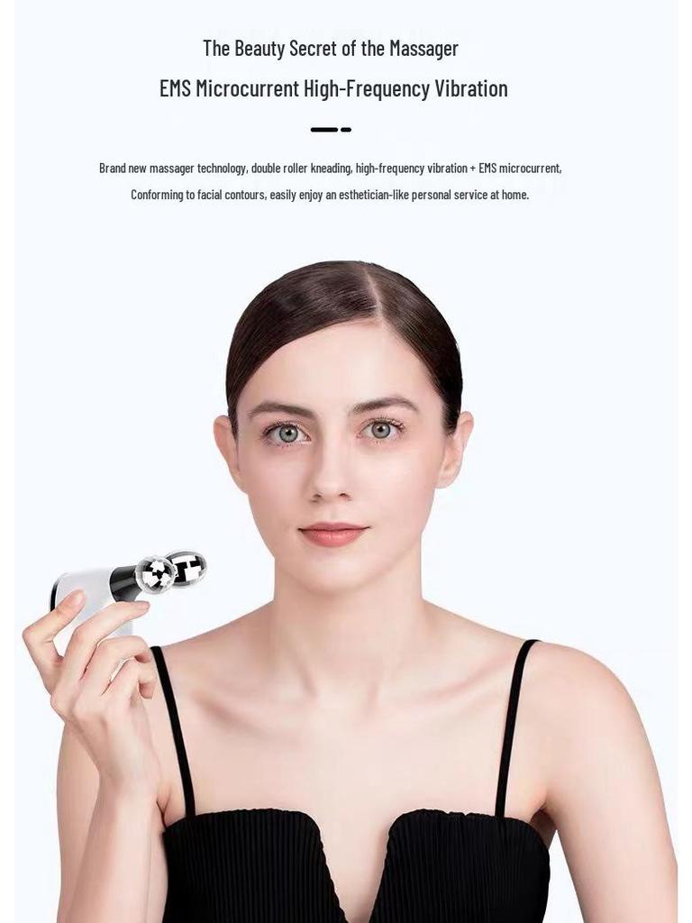 High-Frequency EMS Face Massager: Dual Ball Microcurrent Lifting Device