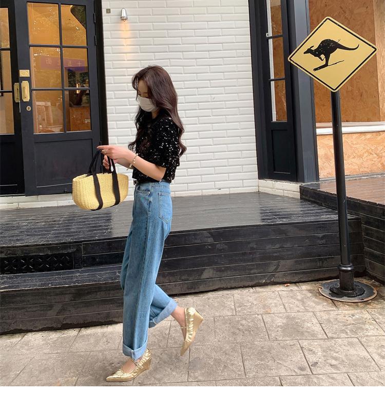 Spring 2025 New Pointed Wedge Heel Non-slip One-word Strap Single Shoes Versatile High Heels Mary Jane Shoes Women's Single Shoes