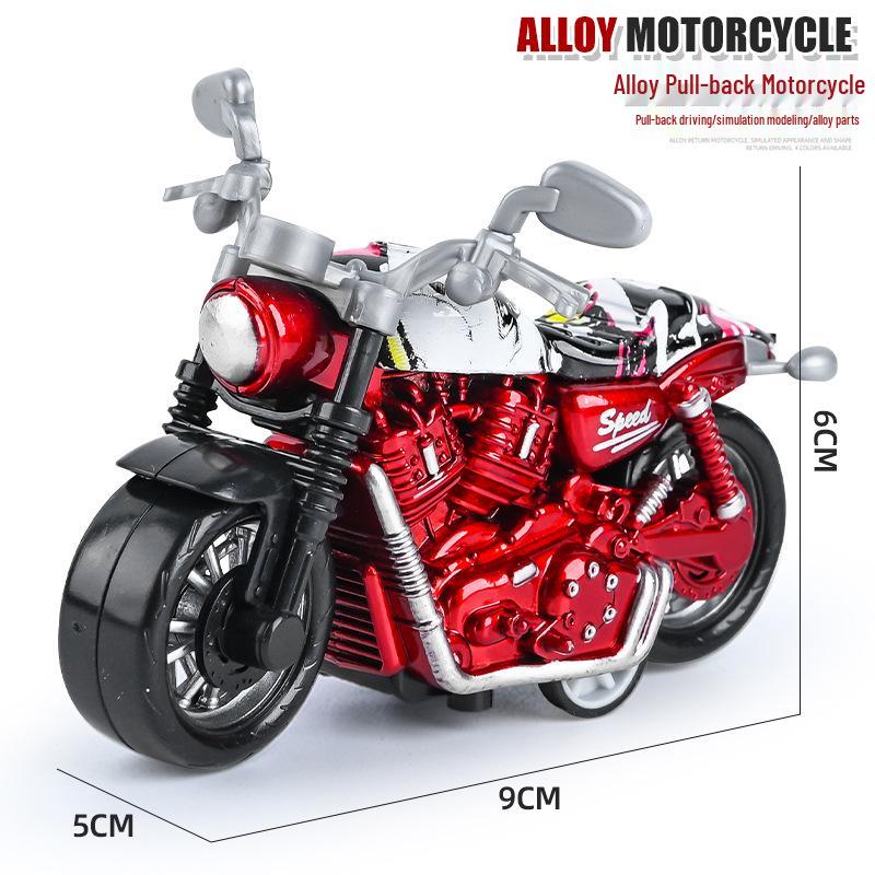 Children's TikTok Influencer Pull-Back Toy: Boys' Motorcycle & Car Alloy Model