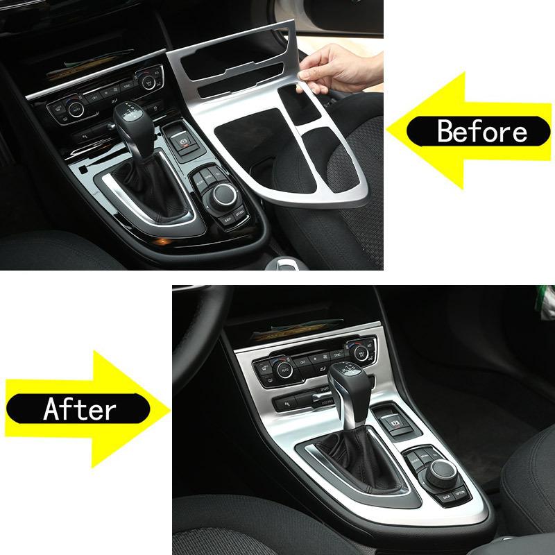 For BMW F46 LCI 2 Series Gran Tourer 2016 2017 2018 Car Interior ABS Silver Sticker Gear Shift Panel Cover Trim