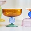 Colorful Glass Bowl Icecream Bowl Glass Bowl for Yoghurt Cute Japanese Tableware Soup Bowl Fruit Bowl Glass Spoon