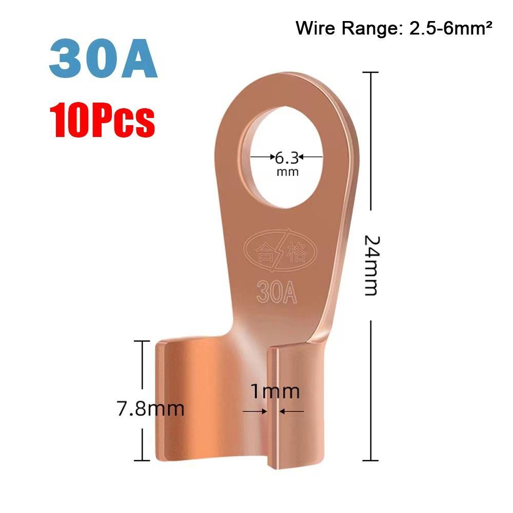 5/10Pcs OT Type Wire Nose Terminal Crimp Non-Insulated 1.5-16mm2 Cable Connector Kit OT 10A-400A Bolt Hole Tinned Copper Lugs