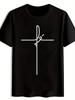 Christian Graphic T-shirt - Black Religious Apparel with Cross Symbol