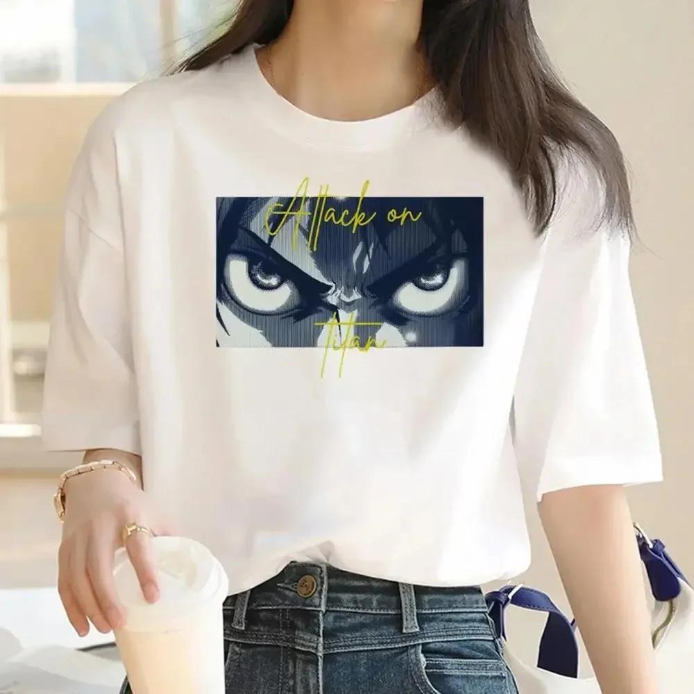 Japanese Anime Attack On Titan Graphic Print Harajuku T Shirt Casual Fashion Short Sleeve T-Shirt Women Graphic T Shirts