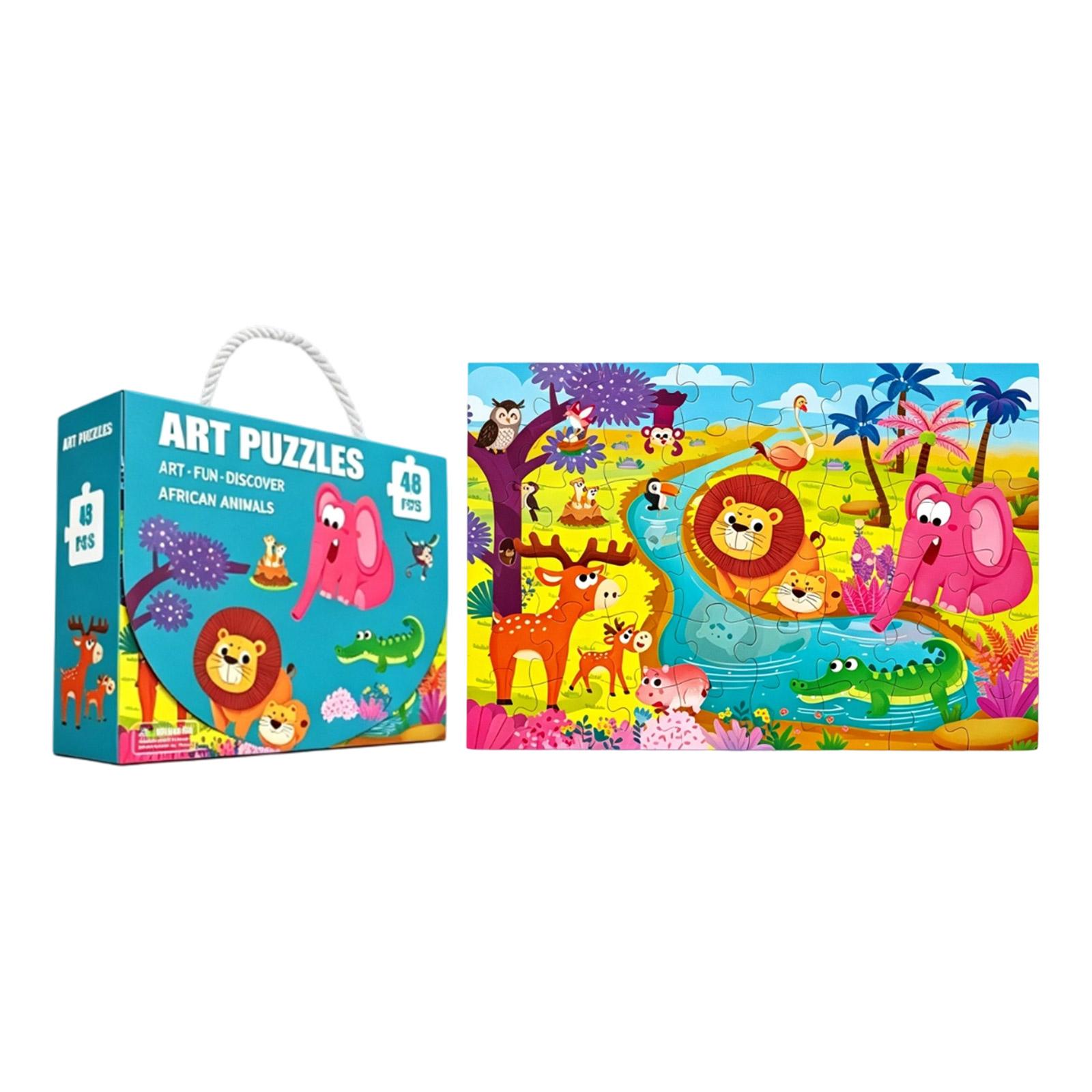 48 Piece Large Chunky Puzzle for Preschool Children Educational Toy Early Learning Puzzle Game Suitable for Toddlers and Kids One Size