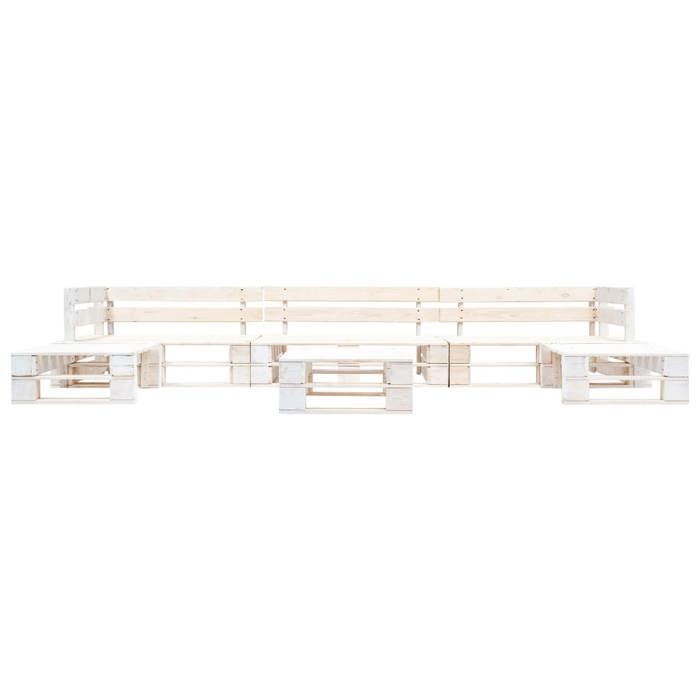 VidaXL Salon de jardin palette 6 pcs Bois Blanc