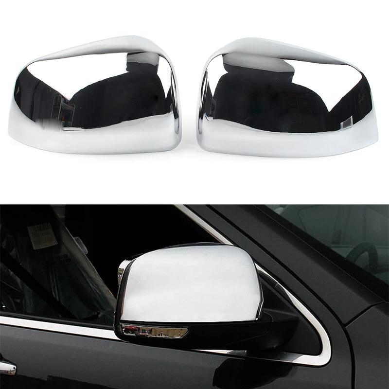 

For Jeep Grand Cherokee Dodge Durango 2011- ABS Chrome Car Side Mirror Cover Wing Cap Exterior Door Trim Adhesive Sticker