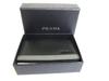 Authentic PRADA Black Grain Leather Card Case Card Holder #b085  Seller refurbished