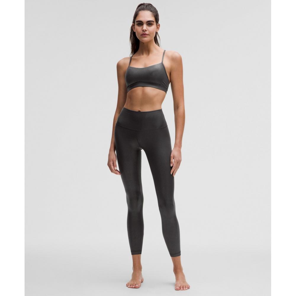 Lululemon Align  High Rise Ribbed Pant 25   Shine Radiate Foil Print Black