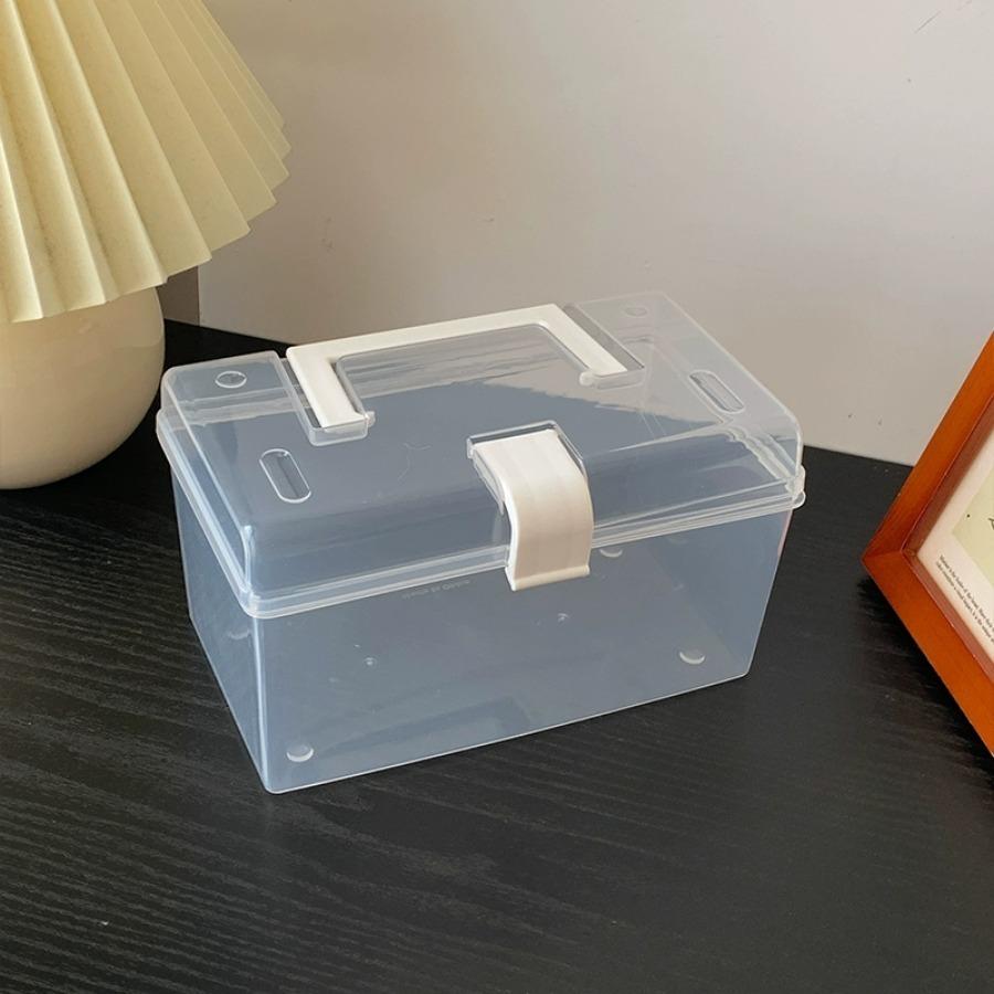 Tragbare kleine Box Kunststoff Aufbewahrungsbox transparente Klebebandabdeckung Staubaufbewahrungsbox Desktop-Abdeckung diverse Snacks Aufbewahrungsbox