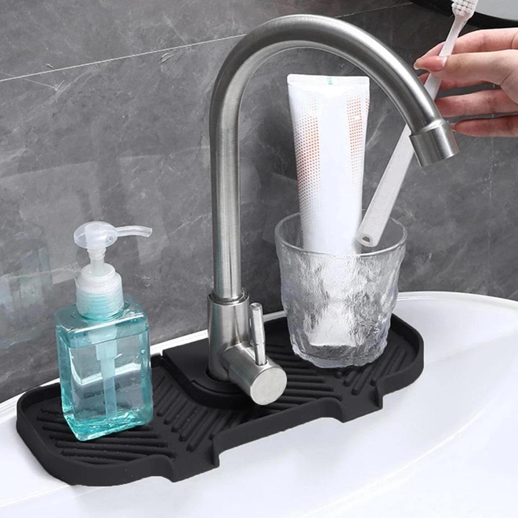 1PC/2PCS-Silicone Drainage Mat, Kitchen Faucet Sink Splash Proof Mat, Rubber Drying Mat, Used for Kitchen Countertop Protection