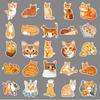 50 Orange Cat Doodle Stickers Personalized Cartoon Cute Cat Decorative Mobile Phone Case Water Cup Suitcase Stickers
