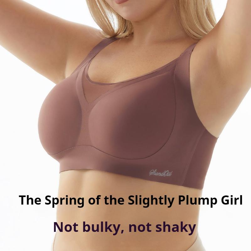 200 Catties Women's Large Size Underwear Large Chest Small Anti-sagging Bra Large Cup Thin Vest