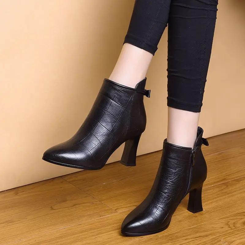 

Heeled Autumn Female Short Shoes Very High Heels New In Women s Ankle Boots On Promotion Y2k Fashion 2025 Offer Spring Booties 35