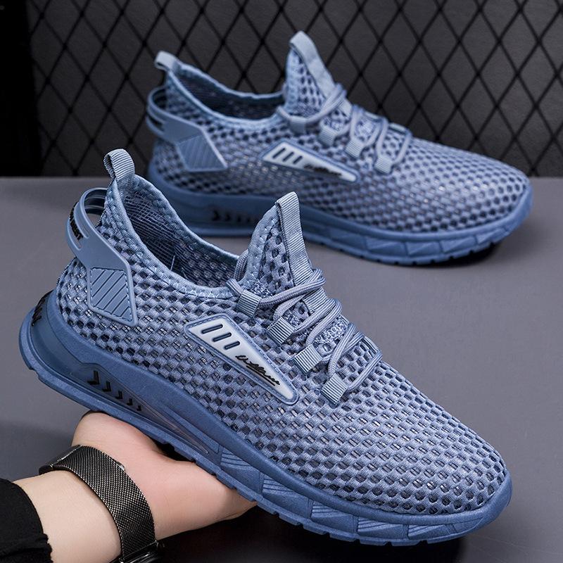 Large size shoes men's new mesh thin breathable non-slip student running shoes breathable fashion versatile sports shoes